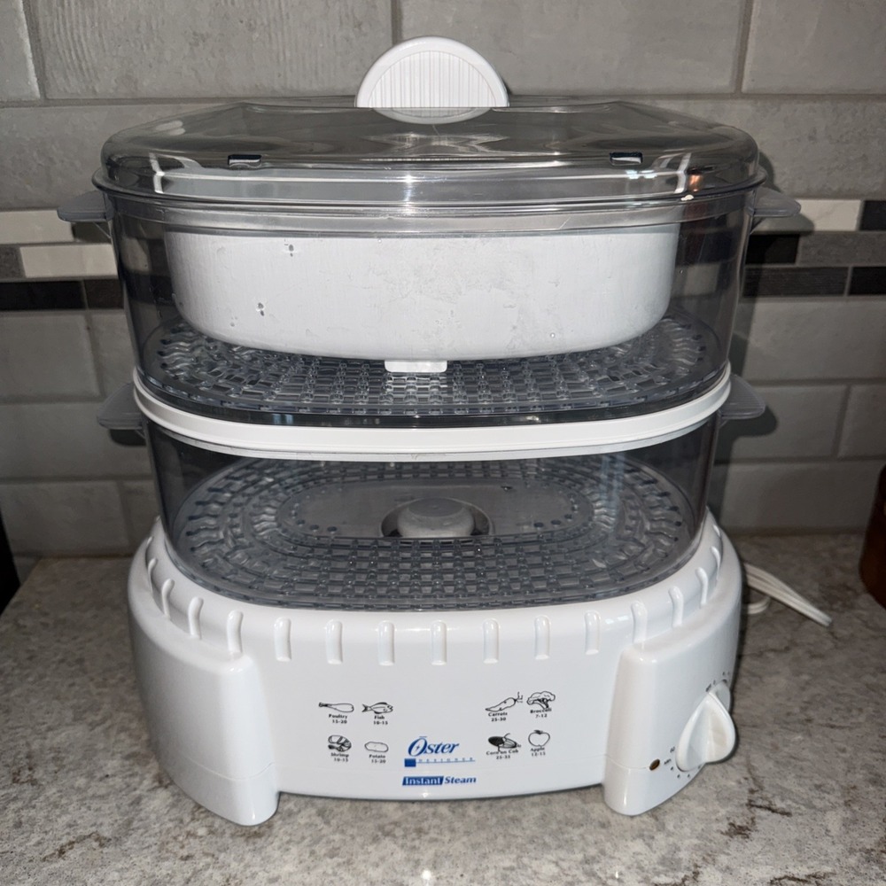 Sunbeam Oster Instant Steam 4711 Food Rice Steamer 2 Tier 6 Quart Clean Works